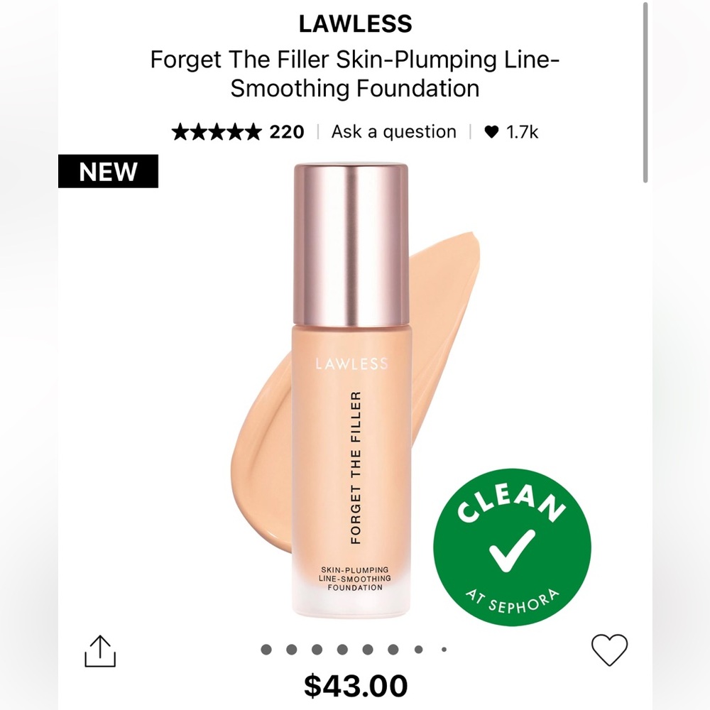 Lawless Forget the Filler Skin-Plumping, line-smoothing foundation